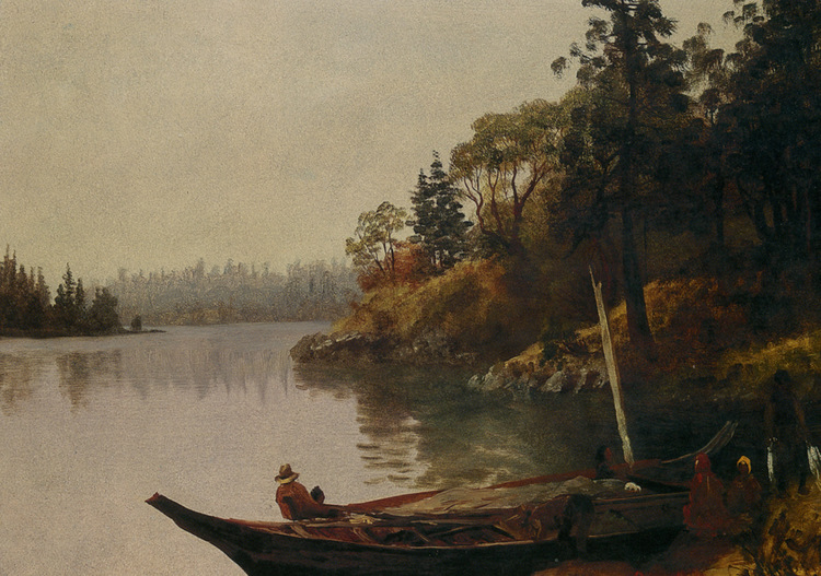 Albert Bierstadt Oil Painting Fishing on the Northwest Coast